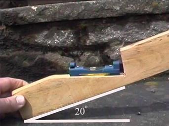 Floor slope measure 20degree arrows