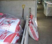 Feed bag on floor